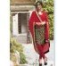 F-7311 BLACK AND RED FLORAL LUSTER STRAIGHT CUT VELVET SALWAR SUIT